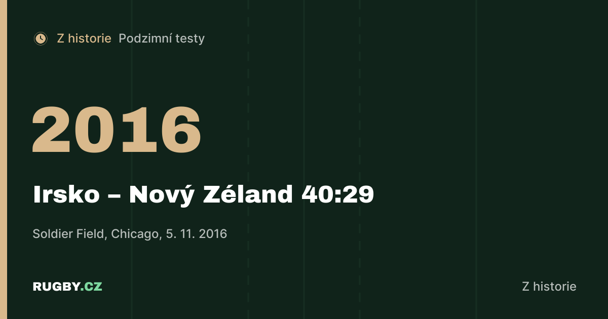 Chicago 2016: Irsko po 111 letech poprvé porazilo All Blacks
