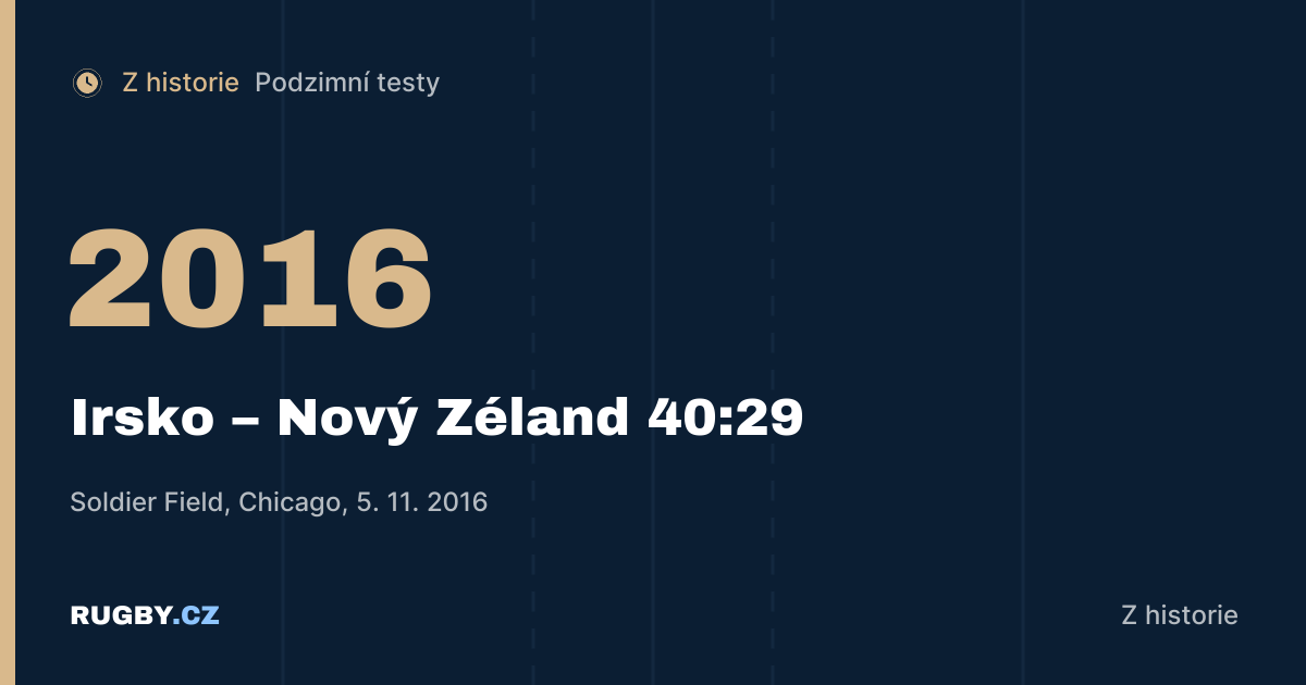 Chicago 2016: Irsko po 111 letech poprvé porazilo All Blacks