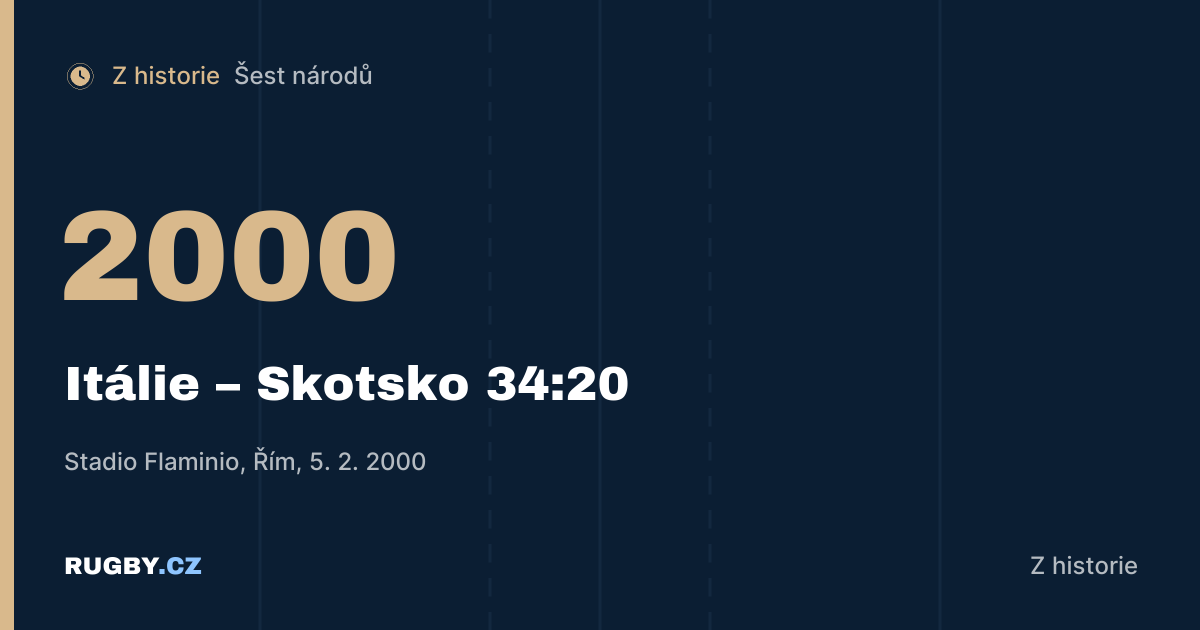 Řím 2000: Itálie vstoupila do Šesti národů výhrou nad obhájcem titulu