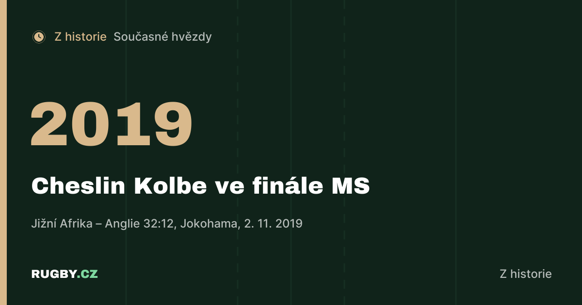 Cheslin Kolbe a dvě finále: pětka v Jokohamě, nervy na trestné lavici