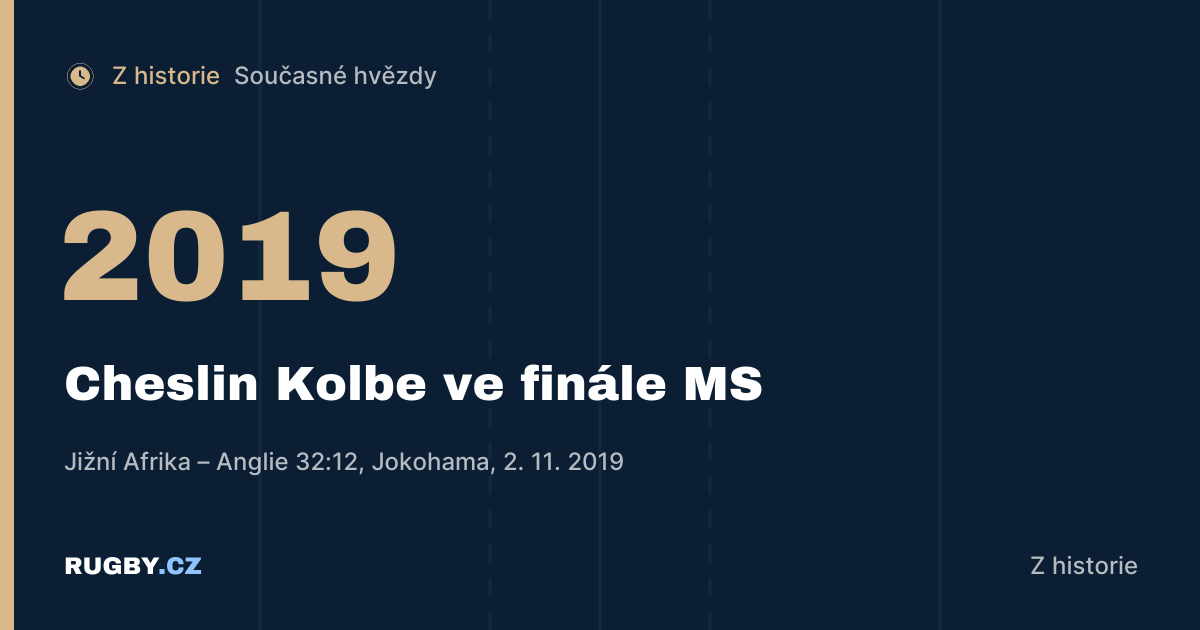 Cheslin Kolbe a dvě finále: pětka v Jokohamě, nervy na trestné lavici