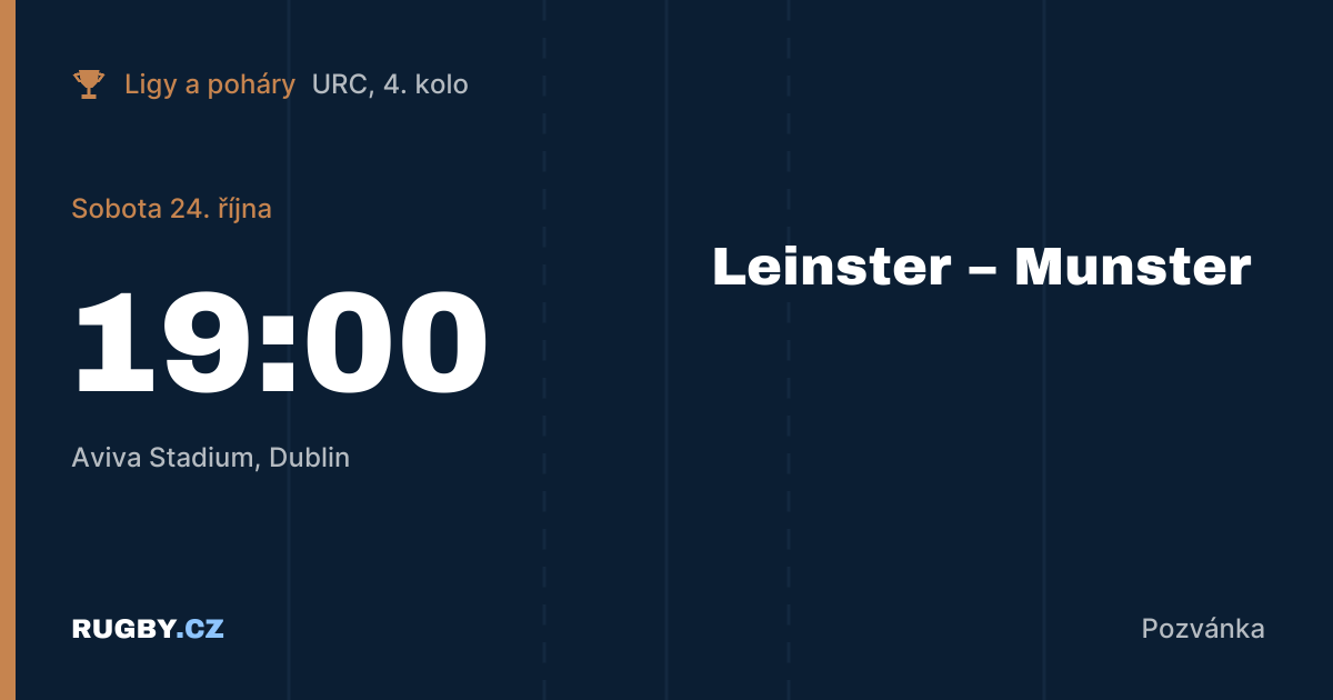 Irské derby Leinster – Munster: rivalita, která plní největší stadiony
