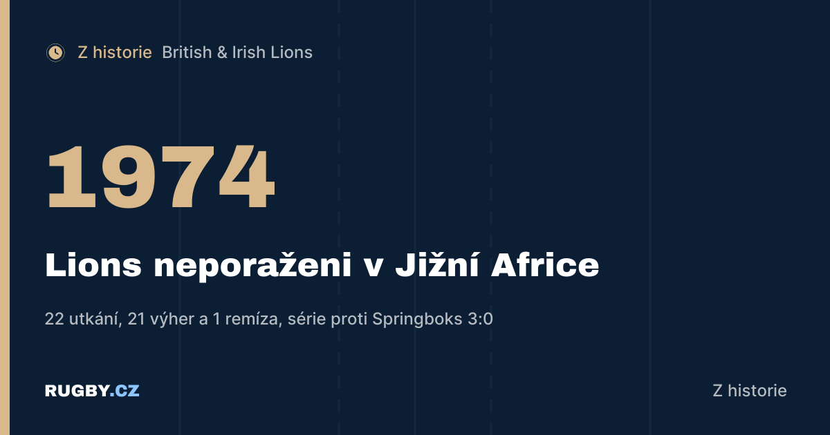 Lions 1974: neporažení na celém turné po Jižní Africe