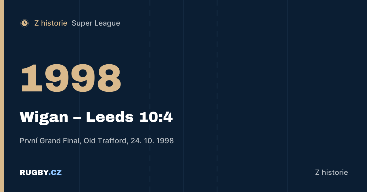 Grand Final 1998: Robinsonův průnik v dešti na Old Trafford rozhodl o titulu Wiganu