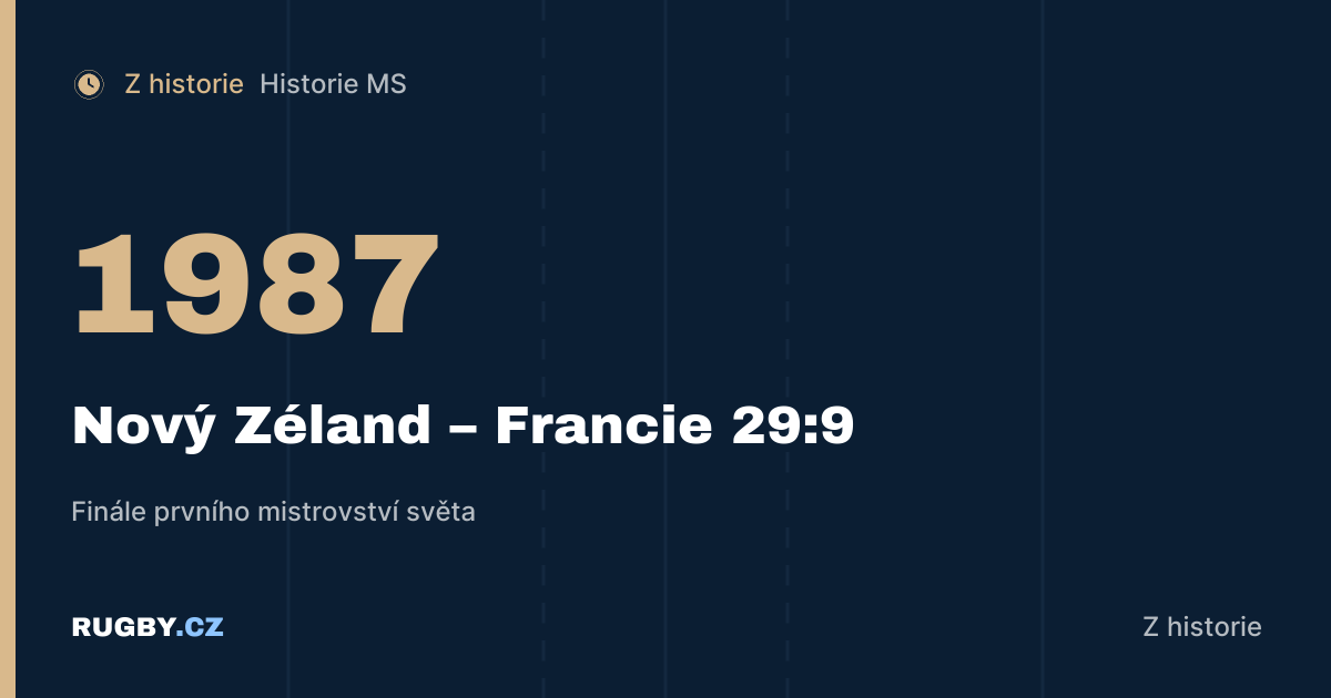 Mistrovství světa 1987: jak se rodil první turnaj a jak ho vyhráli All Blacks