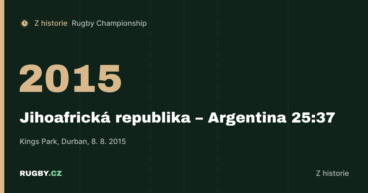 Durban 2015: Pumas poprvé porazili Springboks