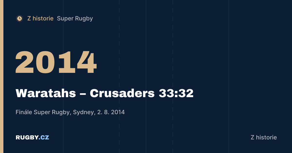 Finále Super Rugby 2014: Foleyho kop dal Waratahs první titul