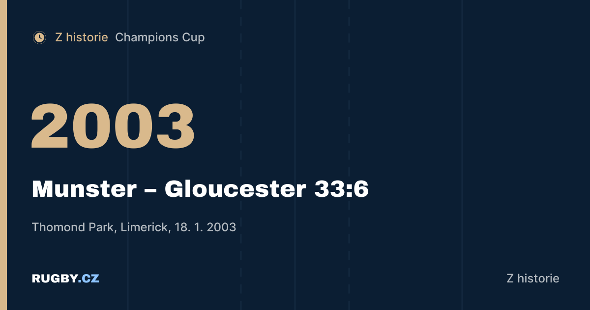 Zázračné utkání 2003: Munster musel porazit Gloucester o 27 bodů a položit čtyři pětky