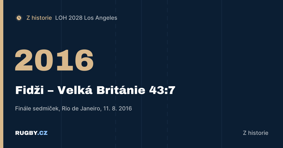 Rio 2016: první olympijská medaile Fidži byla rovnou zlatá